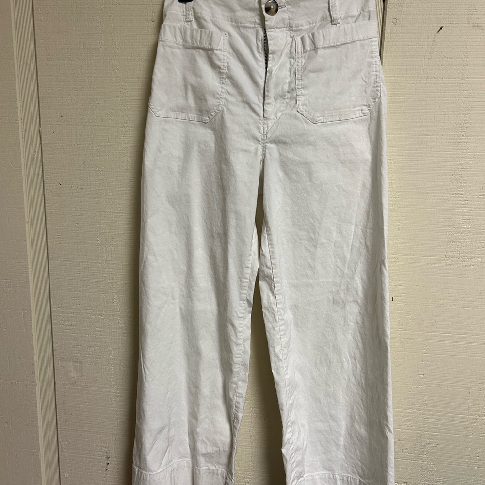 Maeve Anthropologie White Wide Leg Pants